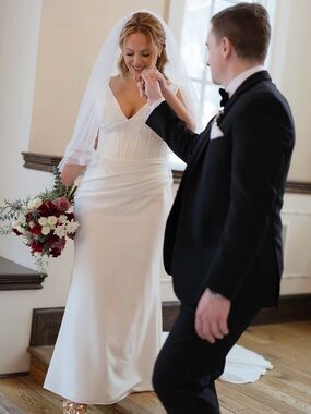 Simple Corseted Wedding Dress with Draping